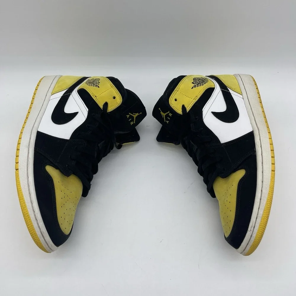Nike Air Jordan 1 Mid 'Yellow Toe' 852542–071 Men's Size 10 Athletic Sneakers